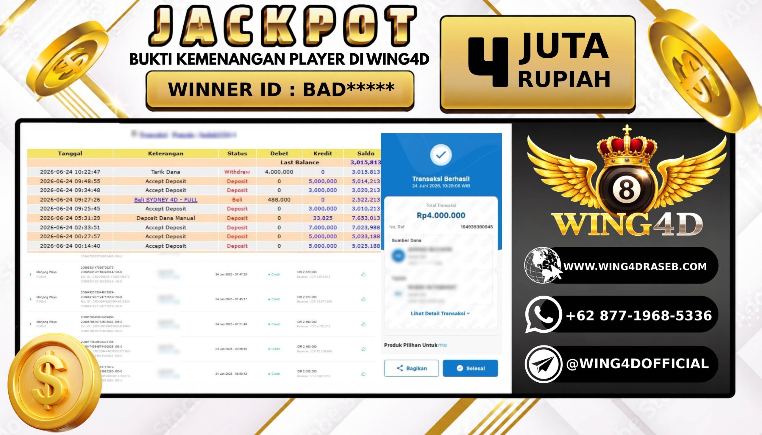 Prediksi WING4D | Prediksi dan RTP Jitu Situs WING4D